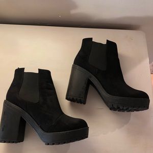 Platform heel booties